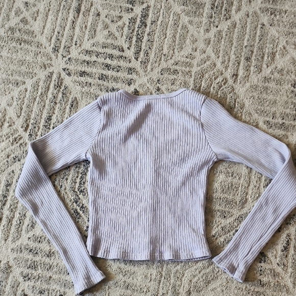Brandy Melville Lillac Y2k Cardigan Sweater V-Neck Ribbed - Picture 4 of 5